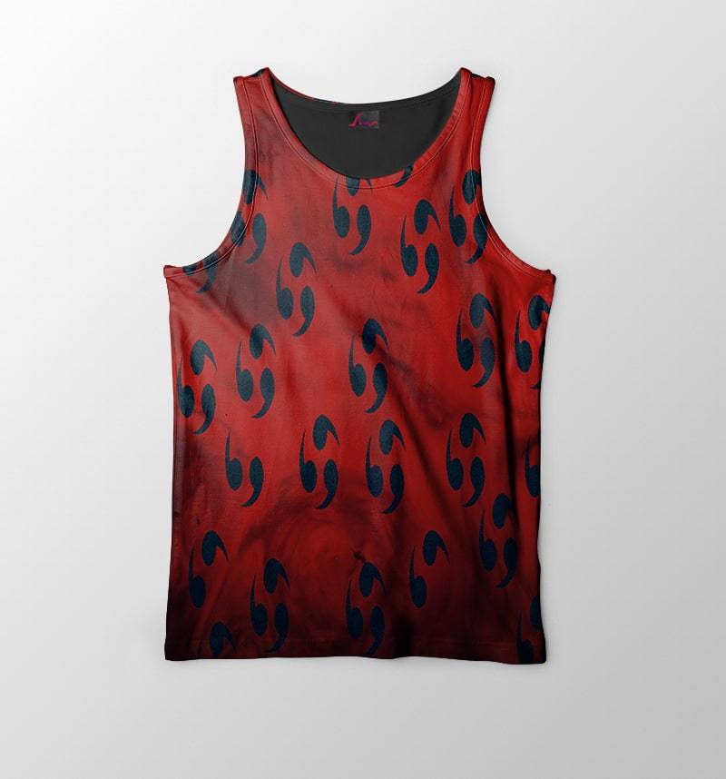 Uchiha Sharingan Red Hot Embossed Naruto Tank Top
