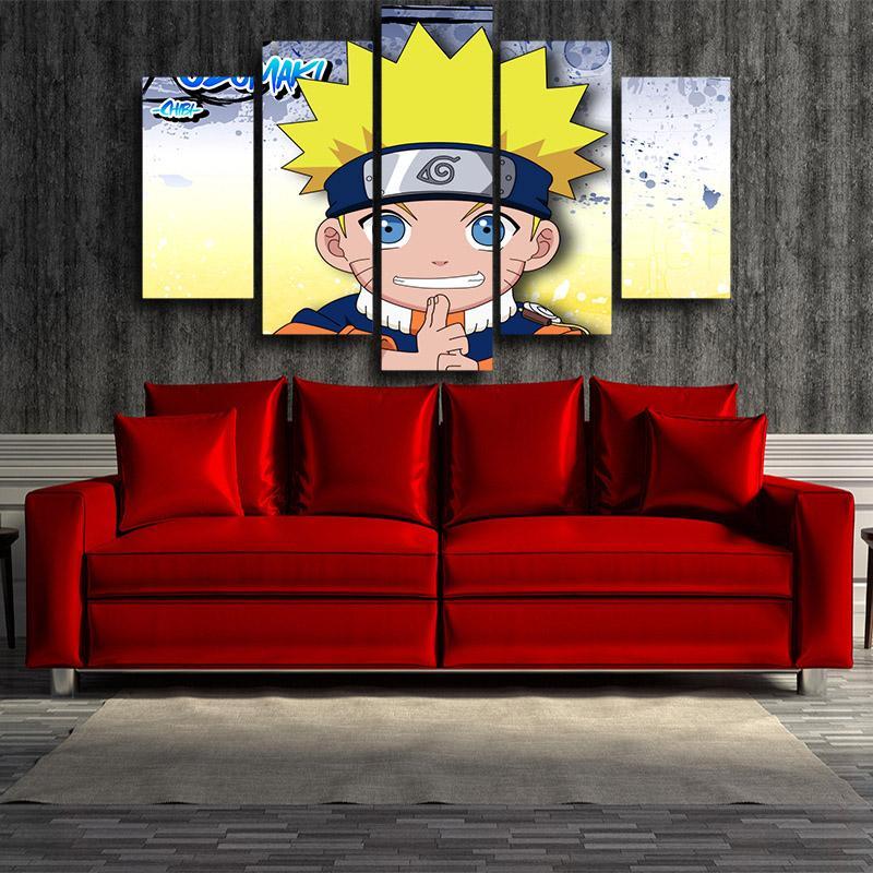 Uzumaki Naruto Chibbi 3D Printed Naruto Canvas-Naruto-Canvas,Kid Uzumaki,Naruto,Yellow
