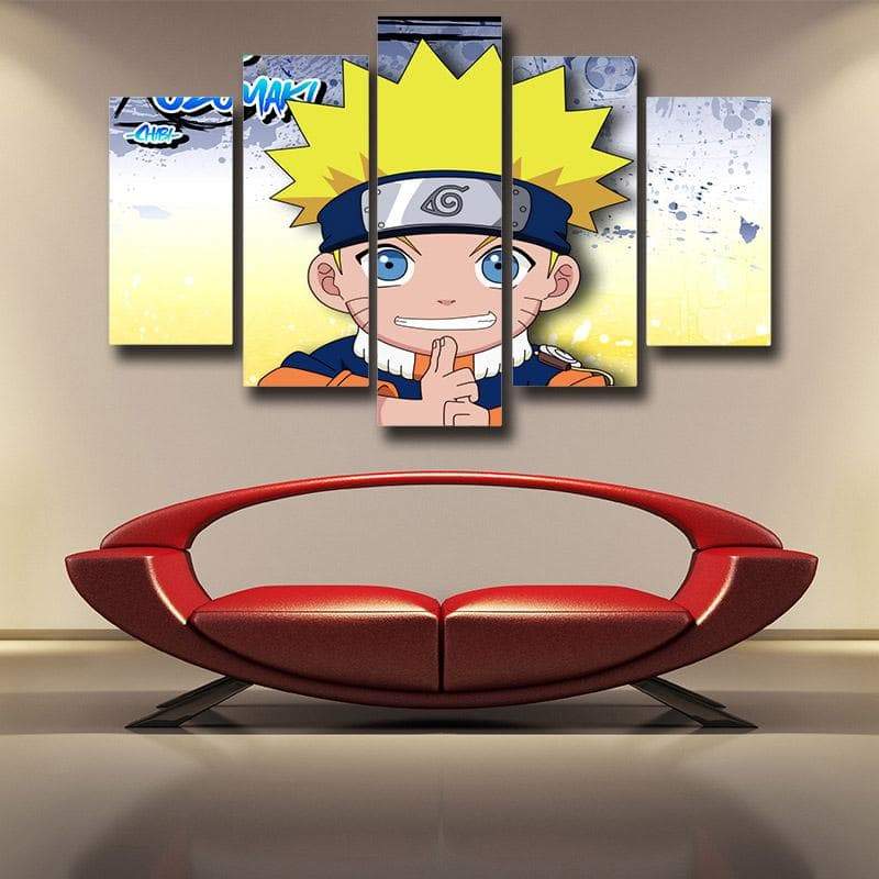 Uzumaki Naruto Chibbi 3D Printed Naruto Canvas-Naruto-Canvas,Kid Uzumaki,Naruto,Yellow