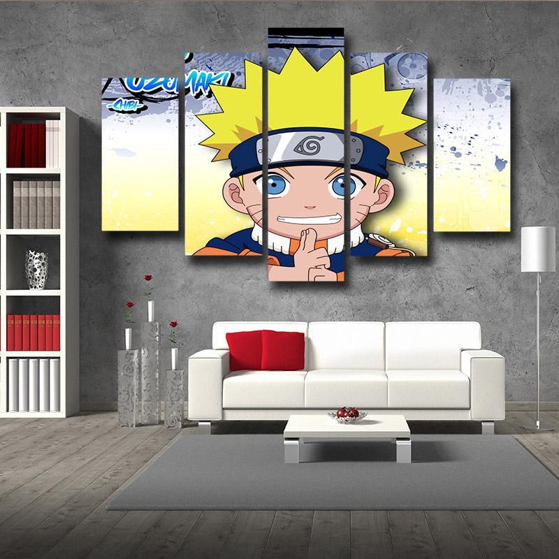 Uzumaki Naruto Chibbi 3D Printed Naruto Canvas-Naruto-Canvas,Kid Uzumaki,Naruto,Yellow