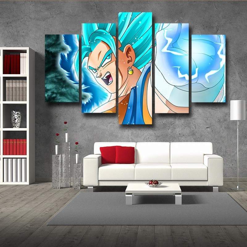 Vegeto SSJ Blue 3D Printed Anime Canvas