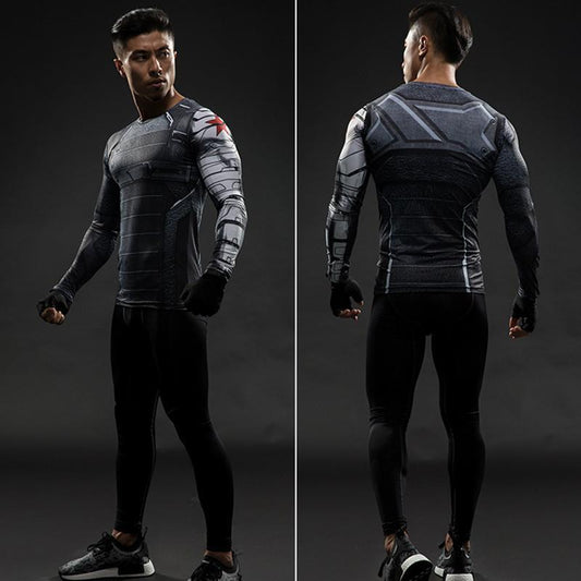 Winter Soldier Bold 3D Printed Long Sleeve Shirt