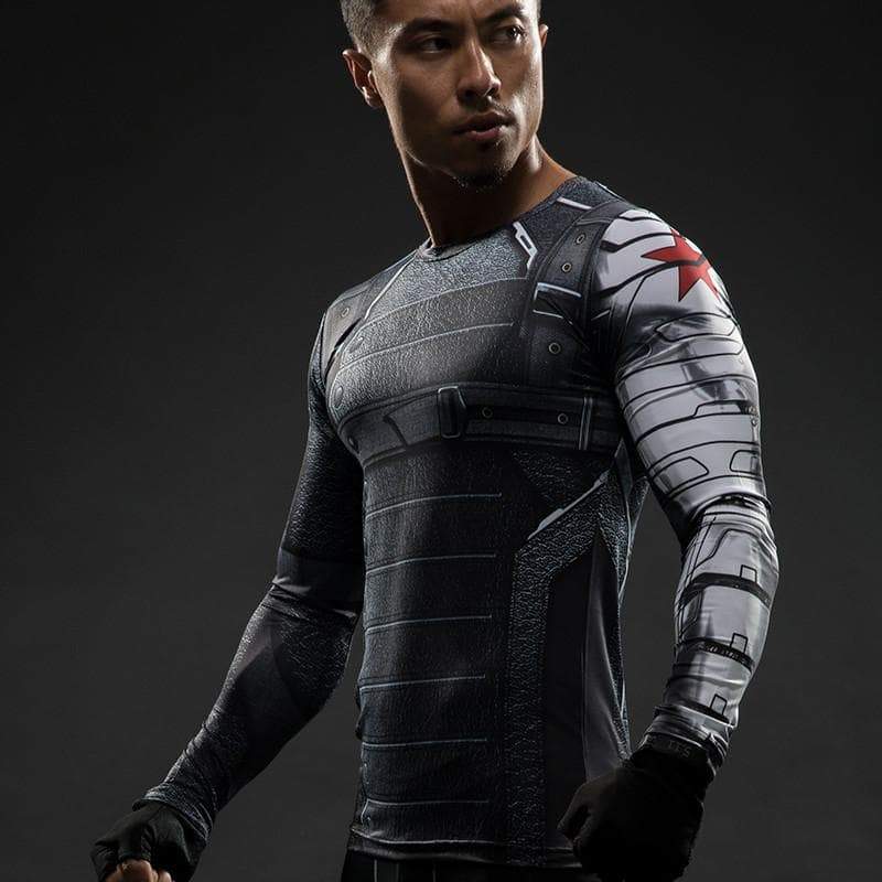 Winter Soldier Bold 3D Printed Long Sleeve Shirt