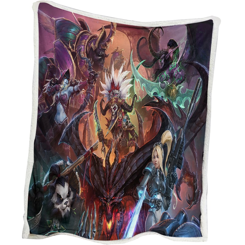Warcraft All Cast Brushed World Of Warcraft Horde Gaming Blanket