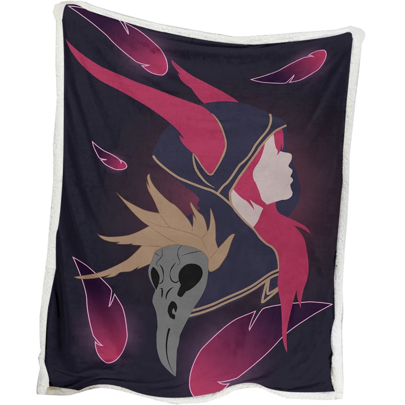 League of Legends Xayah Abstract Brushed Gaming Blanket