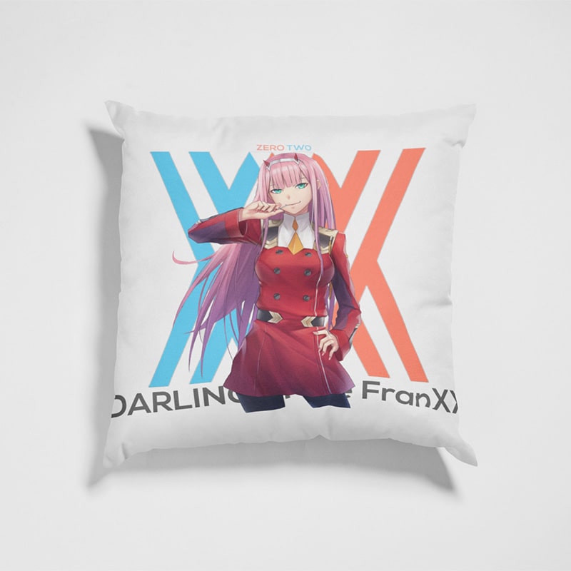 Zero Two Darling in The FranXX Classic Anime Look Throw Pillow
