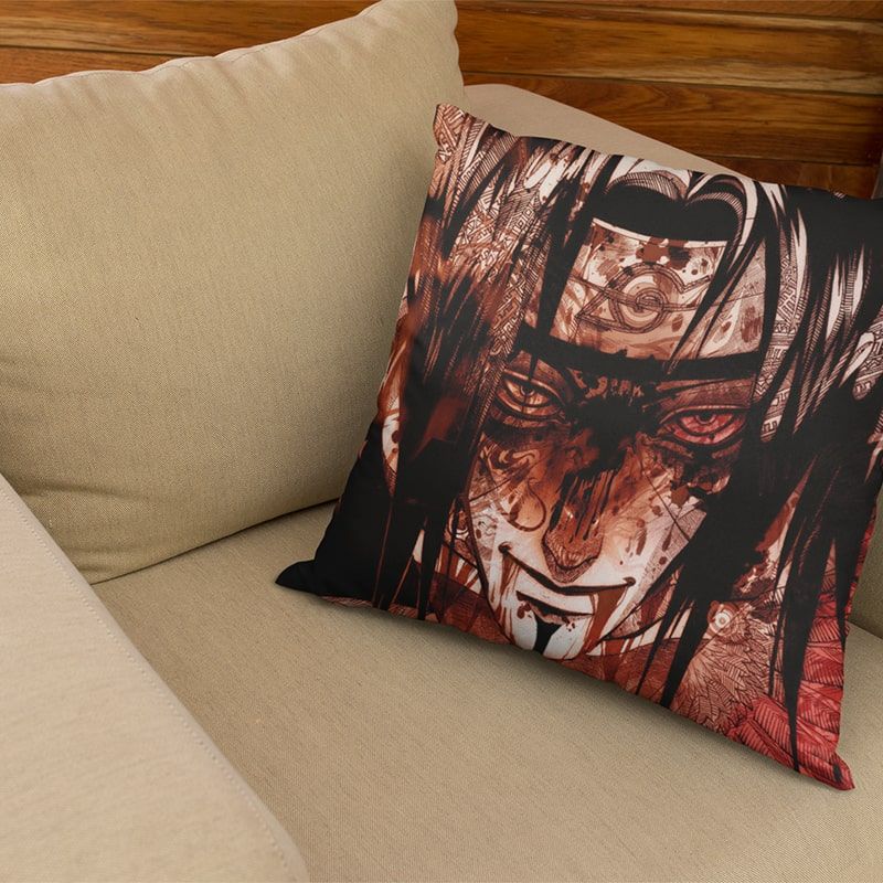 Uchiha Itachi All Over Brushed Naruto Throw Pillow-Naruto-Home Decor,Itachi Uchiha,Naruto,Naruto Shippuden,Pillowcase,Throw Pillow