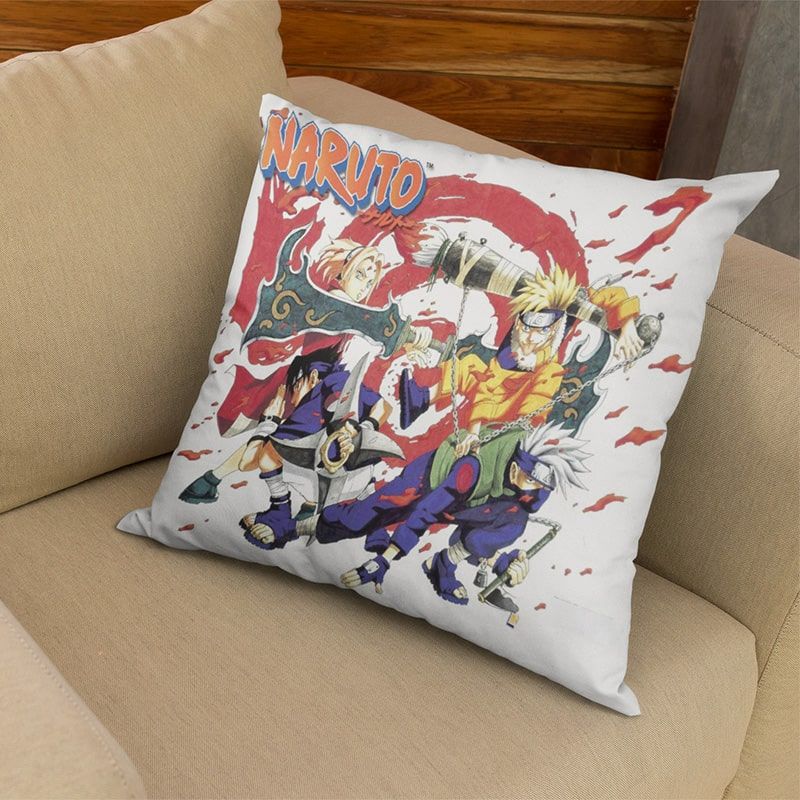 Team Seven Original Look Naruto Throw Pillow-Naruto-Home Decor,Naruto,Naruto Shippuden,Pillowcase,Sakura Haruno,Sasuke Uchiha,Throw Pillow