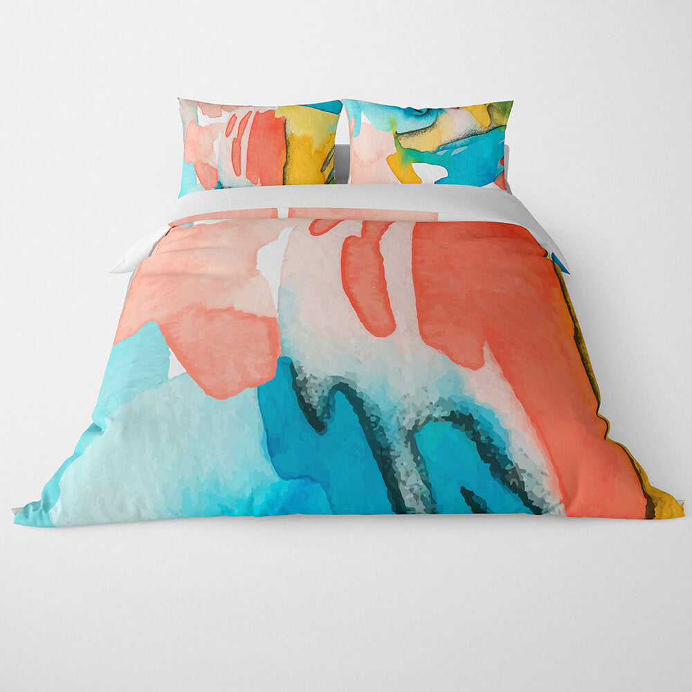 Abstract Watercolor Dream Space Brushed Duvet Cover Bedding