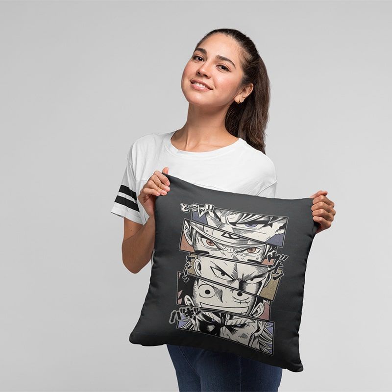 Eyes Of Anime Legends Lufy Naruto Goku Throw Pillow-Naruto-Home Decor,Naruto,Naruto Shippuden,Pillowcase,Throw Pillow