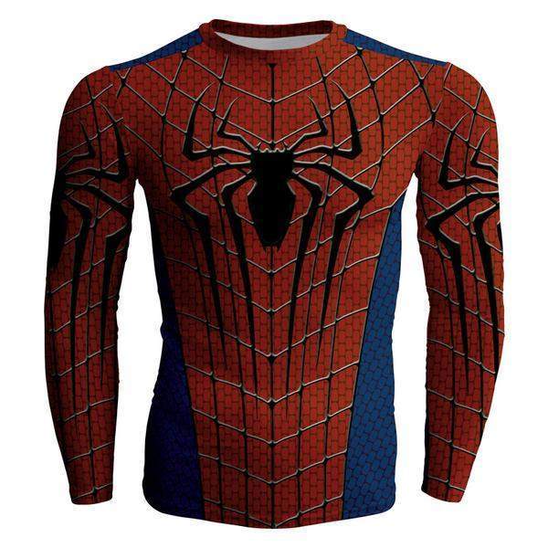 Spiderman Bodywarmer Long Sleeve 3D Printed Shirt